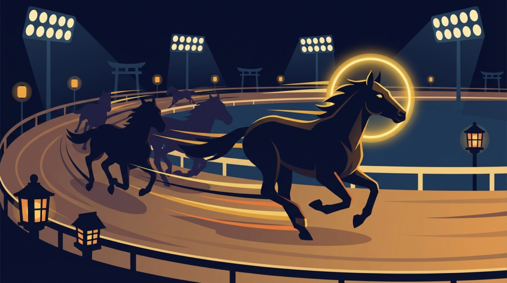 2月25日地方競馬・ユングフラウ賞とたんぽぽ賞の穴馬予想とコース傾向解説イメージイラスト