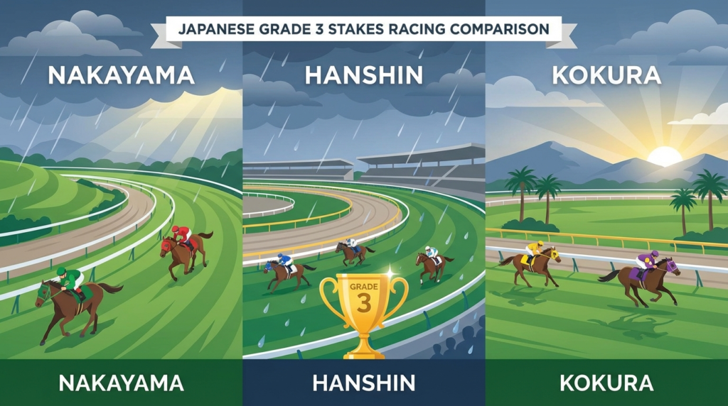 2026年2月28日JRA中山・阪神・小倉競馬天気と馬場状態・オーシャンステークス穴馬予想イメージ