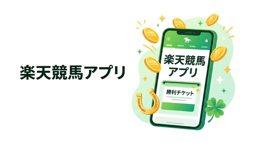 楽天競馬アプリで的中して楽天ポイントが貯まるイメージイラスト