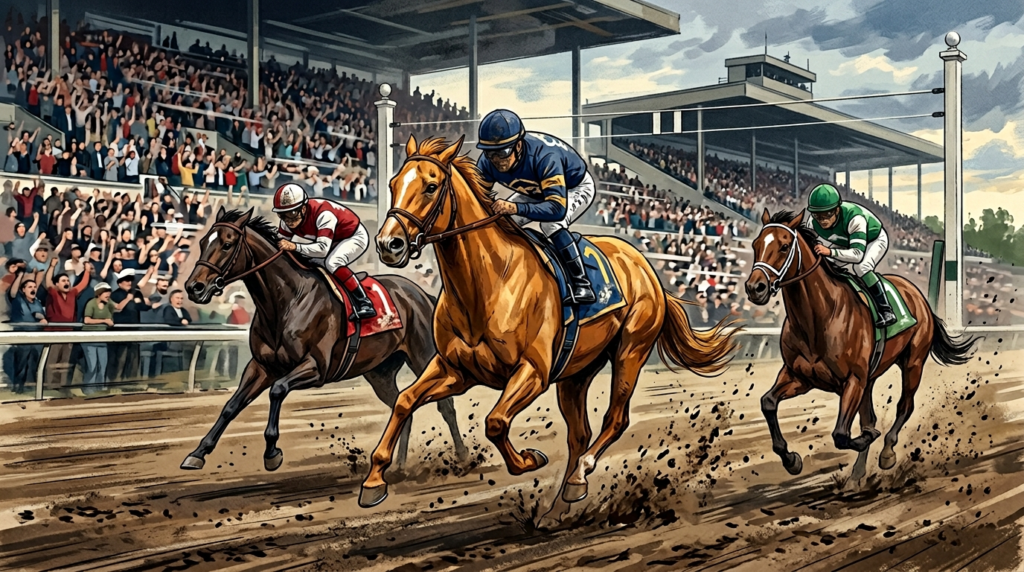 アメリカ競馬場の大観衆