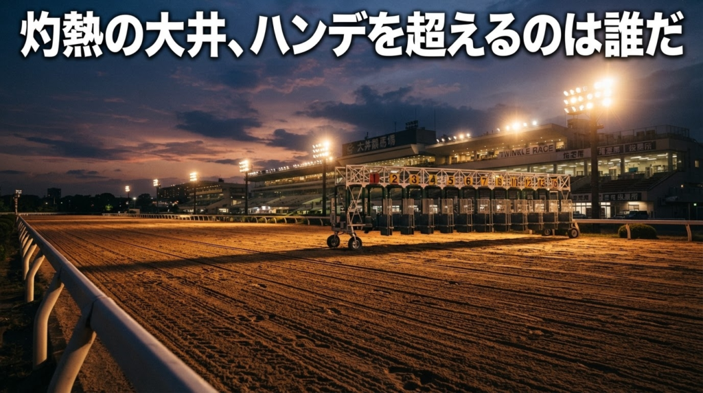 サンタアニタトロフィーと大井競馬場の夜間レースをイメージしたダートコースの画像