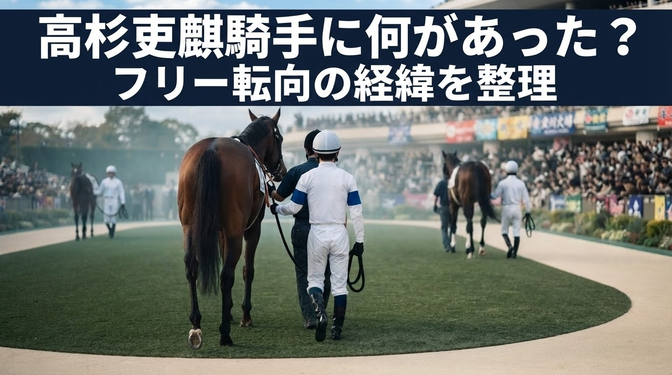 JRA高杉吏麒騎手に何があった？藤岡健一厩舎からフリーへ所属変更の経緯を整理