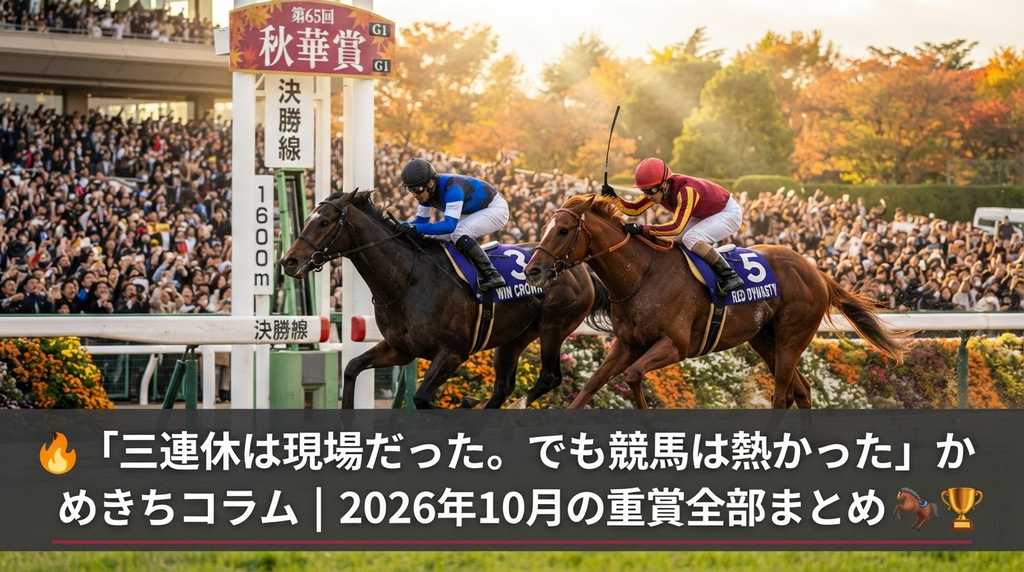 京都競馬場のゴール前、ハナ差の写真判定シーンをリアルに描いた競馬レース画像